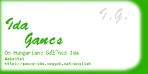 ida gancs business card